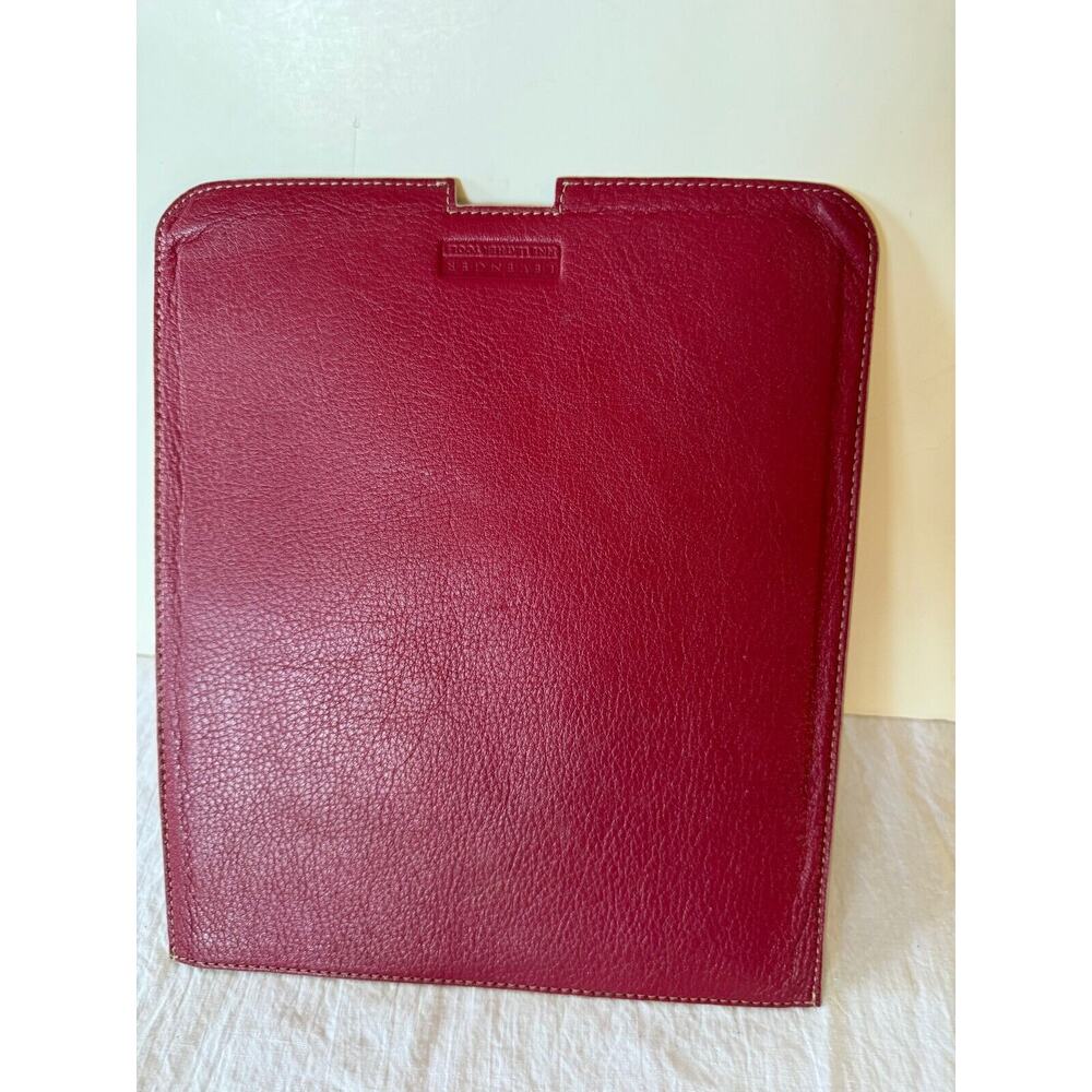 Levenger Fine Leather Red Case 8.5x10 Tablet Notepad Slipcover Sleeve Pouch